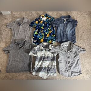 Lot of little boy button up collared short sleeve dress shirts XS 4/5 toddler